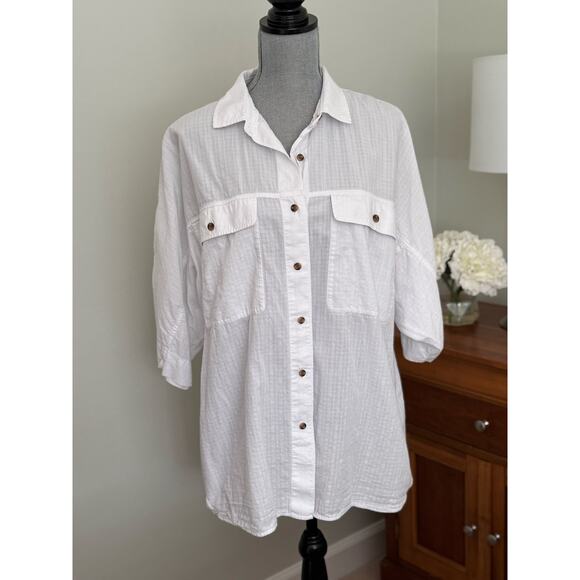 Everlane The Cotton Tourist Shirt Button Down White Oversized Women's Size M - Picture 6 of 12